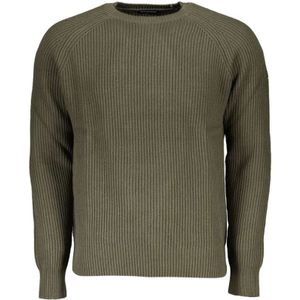 Ribbed Crew Neck - Groen - Sweater - Katoen - Lange Mouwen