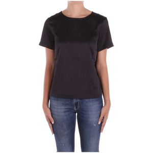 Weekend Max Mara, Dames, Blouses & Shirts, Zwart, Maat: S Satijn,