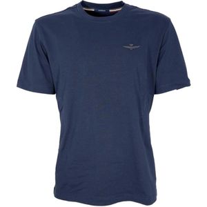 Aeronautica Militare, Heren, Tops, Blauw, Maat: 3XL Katoen,