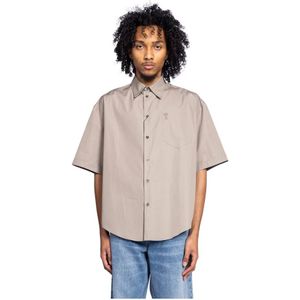 Ami Paris, Heren, Overhemden, Grijs, Maat: S Katoen,