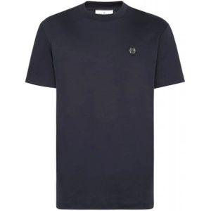 Philipp Plein, Heren, Tops, Blauw, Maat: M Katoen,