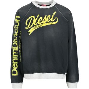 Diesel, Heren, Sweatshirts & Hoodies, Grijs, Maat: L Katoen,