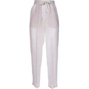 Le Tricot Perugia, Dames, Broeken, Wit, Maat: 2XS Linnen,