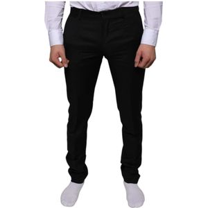 Dolce & Gabbana, Heren, Broeken, Zwart, Maat: S Wol,