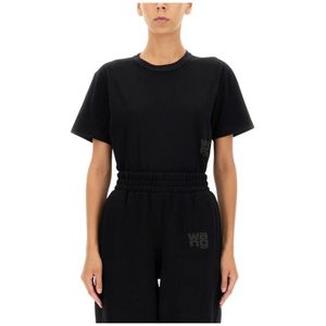 T by Alexander Wang, Dames, Tops, Zwart, Maat: XS Katoen,