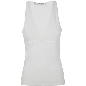 Max Mara, Dames, Tops, Wit, Maat: M Katoen,