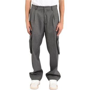 Patrizia Pepe, Heren, Broeken, Grijs, Maat: S Leer,