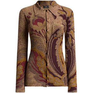 Etro, Dames, Blouses & Shirts, Veelkleurig, Maat: L Wol,