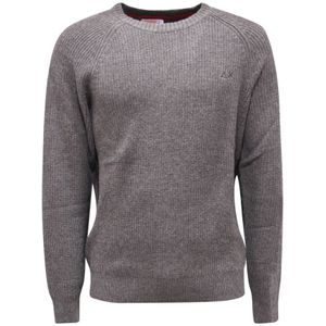 Sun68, Heren, Truien, Grijs, Maat: L Wol,