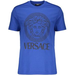 Versace, Heren, Tops, Blauw, Maat: M