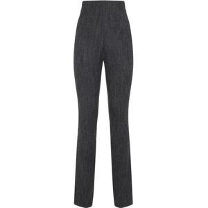 Alberta Ferretti, Dames, Broeken, Grijs, Maat: XS Wol,