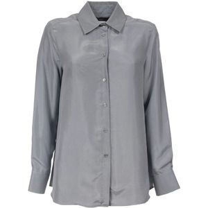 Weekend Max Mara, Dames, Blouses & Shirts, Grijs, Maat: S Zijde,