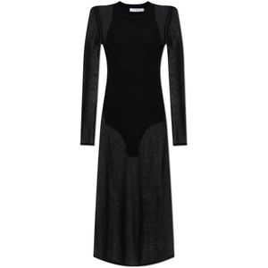 Iro, Dames, Jurken, Zwart, Maat: XS Tweed,