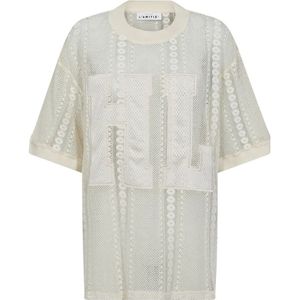 Haute L'Amitié - Rough Lace Team Tee Top - Off-White - Dames - Katoen