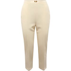 Elisabetta Franchi, Dames, Broeken, Geel, Maat: M Poliester,