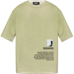 Dsquared2, Heren, Tops, Groen, Maat: M Katoen,