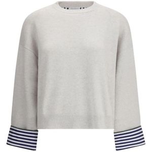 Brunello Cucinelli, Dames, Truien, Grijs, Maat: M Kasjmier,