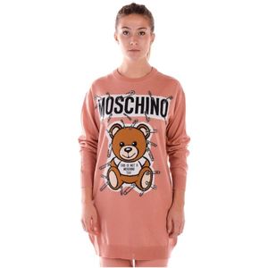 Moschino, Dames, Sweatshirts & Hoodies, Roze, Maat: M