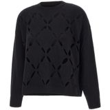 Liu Jo - Oversized - Wollen Pullover - Zuivere Lanawol - Gaatjesmotief