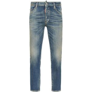 Dsquared2, Heren, Jeans, Blauw, Maat: M Katoen,