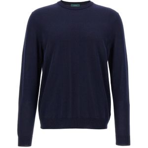 Zanone, Heren, Truien, Blauw, Maat: M Katoen,