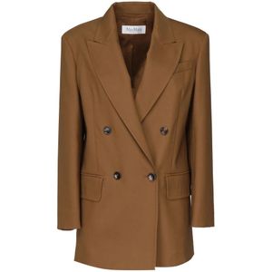 Max Mara, Dames, Jassen, Bruin, Maat: S Wol,