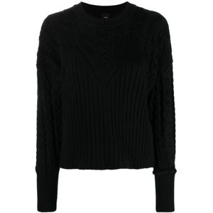 Pinko, Dames, Truien, Zwart, Maat: L Nylon,