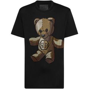 Philipp Plein, Heren, Tops, Zwart, Maat: XL Katoen,