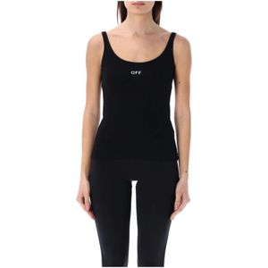 Off White, Dames, Tops, Zwart, Maat: L Jersey,