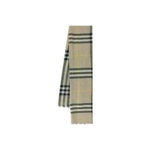 Burberry Wollen sjaal met rafelige randen , Beige , Dames , Maat: ONE Size