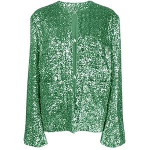 The Attico, Dames, Blouses & Shirts, Groen, Maat: 2XS Poliester,