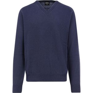 Zegna, Heren, Truien, Blauw, Maat: XL Kasjmier,