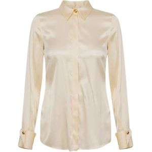 Elisabetta Franchi, Dames, Blouses & Shirts, Beige, Maat: XS Zijde,