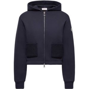 Moncler, Dames, Sweatshirts & Hoodies, Blauw, Maat: M Katoen,