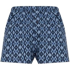 Hanro Boxershorts ' Cotton Sporty '  donkerblauw