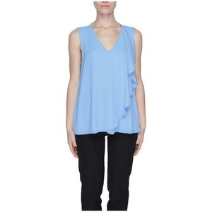 Sandro Ferrone, Dames, Tops, Blauw, Maat: M Poliester,
