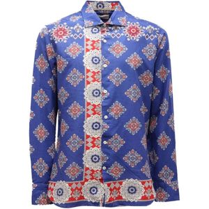 Tintoria Mattei 954, Heren, Overhemden, Veelkleurig, Maat: XL Katoen,