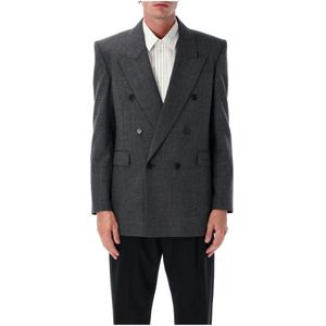 Saint Laurent, Heren, Jassen, Grijs, Maat: XL Wol,