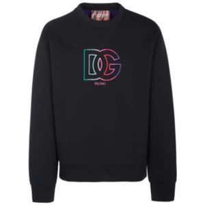 Dolce & Gabbana, Heren, Sweatshirts & Hoodies, Zwart, Maat: XS Katoen,