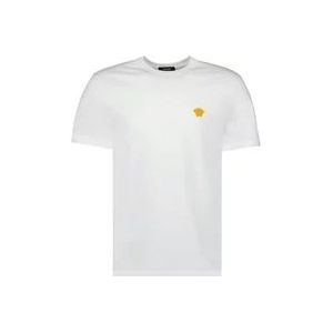 Versace Medusa Geborduurd T-shirt , White , Heren , Maat: 2XL