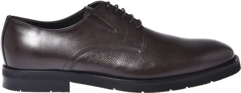 Baldinini - Dark Brown Leather - Heren Schoenen - Bruin - Veterschoenen