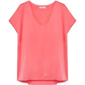 Fiorella Rubino, Dames, Tops, Oranje, Maat: M Satijn,