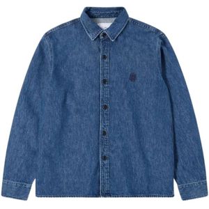 Edwin, Heren, Overhemden, Zwart, Maat: S Denim,