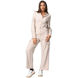 Kocca, Dames, Broeken, Beige, Maat: L Leer,