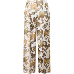 Max Mara, Dames, Broeken, Bruin, Maat: XS Zijde,