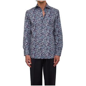 Etro, Heren, Overhemden, Blauw, Maat: 4XL Katoen,