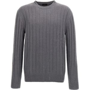 Brioni, Heren, Truien, Grijs, Maat: L Zijde,