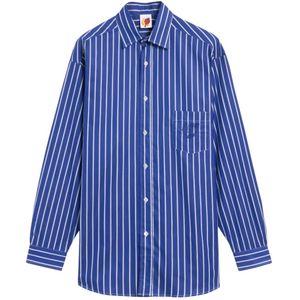 SKY High Farm, Heren, Overhemden, Blauw, Maat: M Katoen,