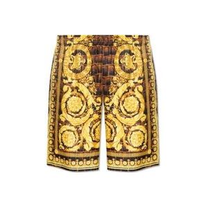 Versace Zijden Bermuda shorts , Yellow , Heren , Maat: L