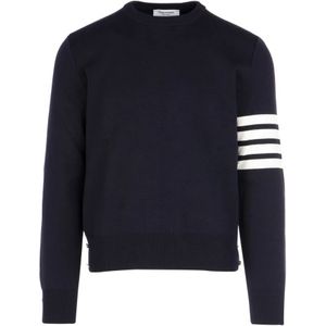 Thom Browne, Heren, Truien, Blauw, Maat: M Wol,